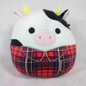 Squishmallows Connor the Cow 7" Red Flannel Fall Plaid Harvest Stuffed 2022
